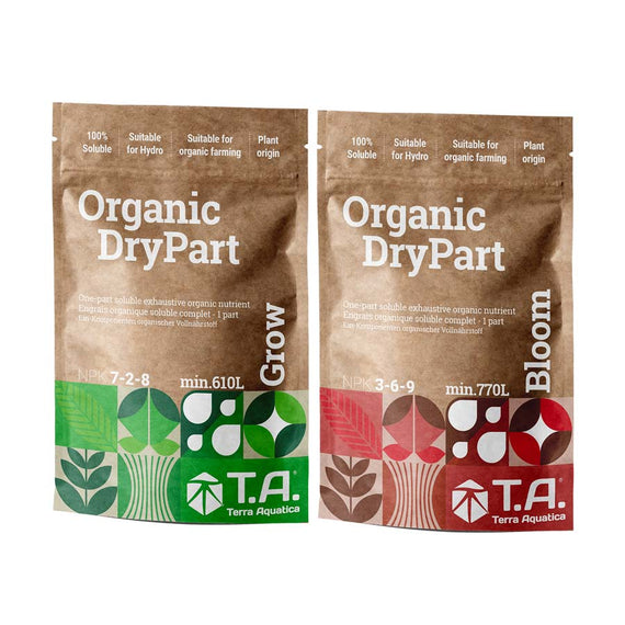 Sachets kraft d'engrais bio en poudre de croissance NPK 7-2-8 et de floraison NPK 3-6-9