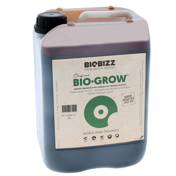 Bidon de 5 litres d'engrais Bio-Grow BioBizz pour le potager
