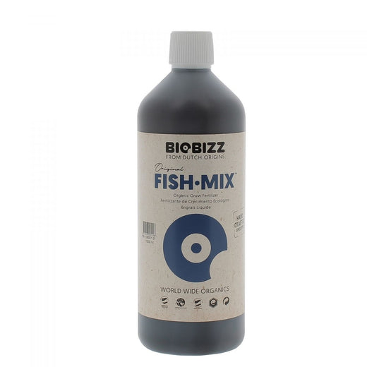 Bouteille d'un litre de Fish-Mix BioBizz pour l'arrosage du potager