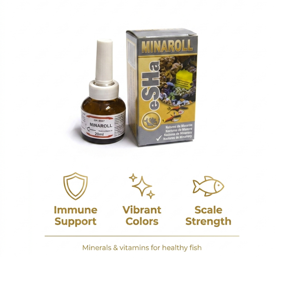 eSHa MINAROLL — minéraux et vitamines pour le système immunitaire, les couleurs et la solidité des écailles des poissons