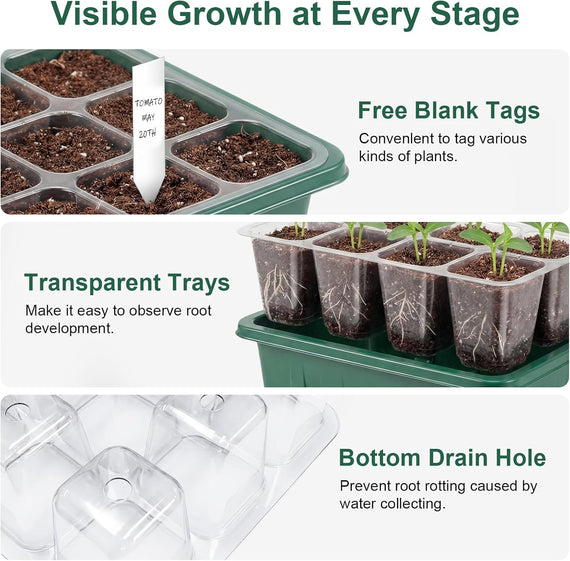 Kit germination petite taille vue de détail – paniers et substrat pour démarrer semis et boutures