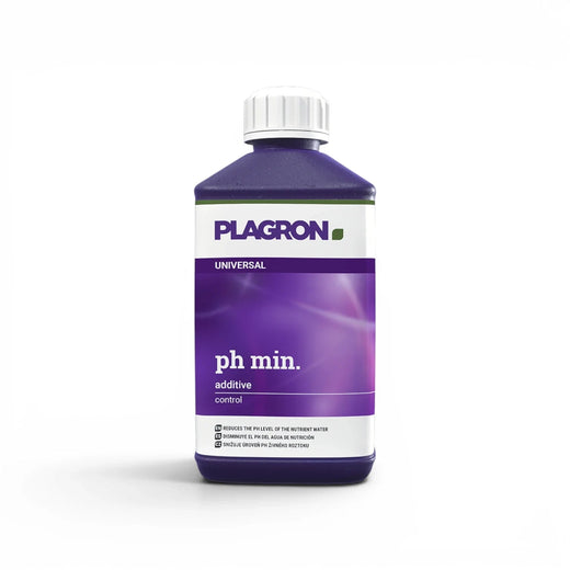 Flacon de 500 ml de pH Min Plagron, correcteur pour abaisser le pH de la solution nutritive