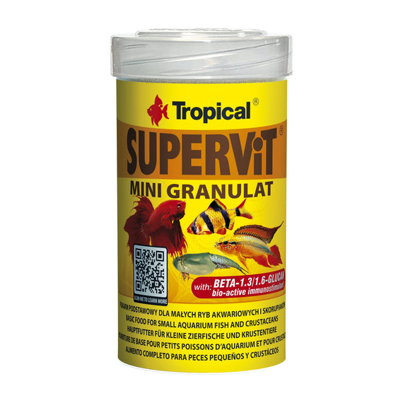 Dose mit 100 ml Tropical Supervit Mini Granulat für kleine Aquarienfische