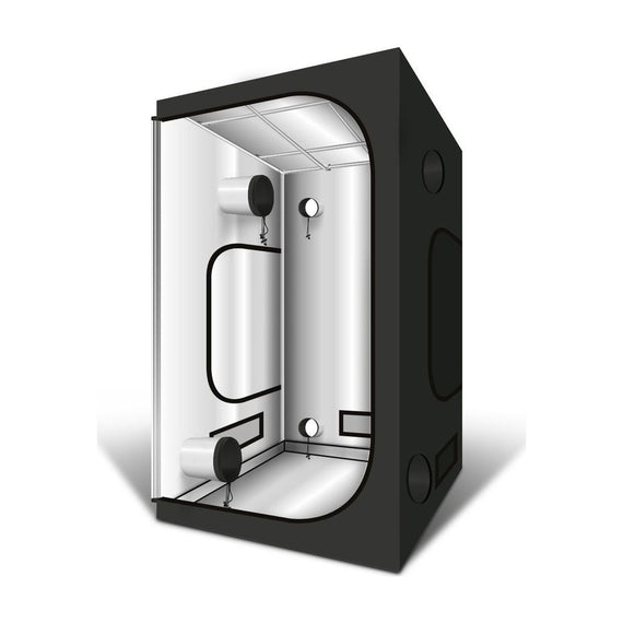 GreenCube G-Max 120 x 120 x 200 cm porte ouverte, hublot d'observation sur la paroi du fond