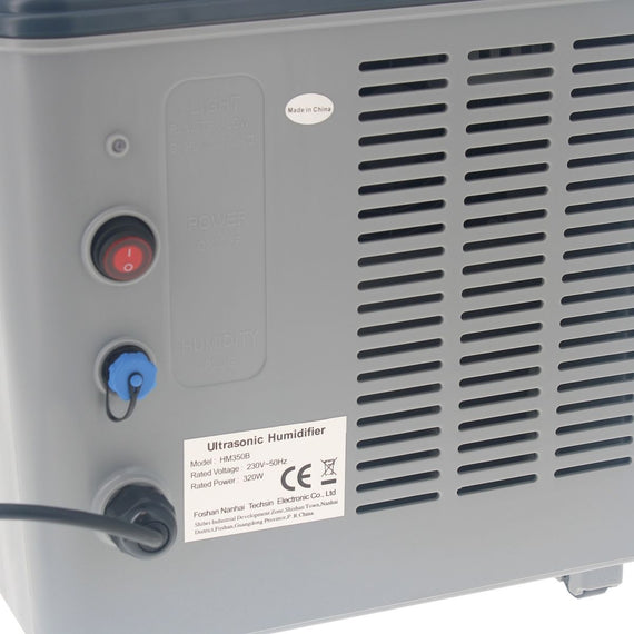 Humidificateur Monzon vu de côté, raccord d'arrivée d'eau