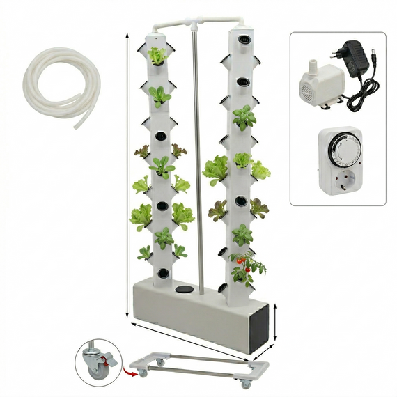Tour hydroponique Univers-Aquaponie pour culture verticale de plantes et légumes hors sol