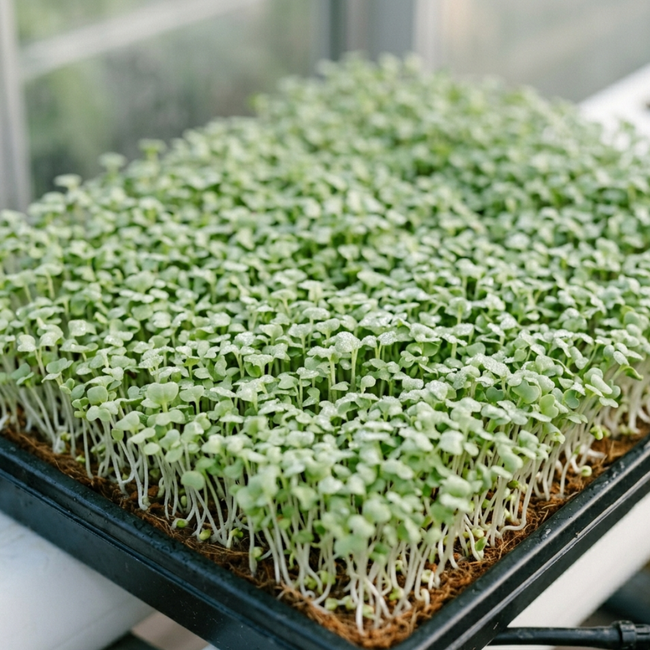 Microgroenten in snelle rotatie