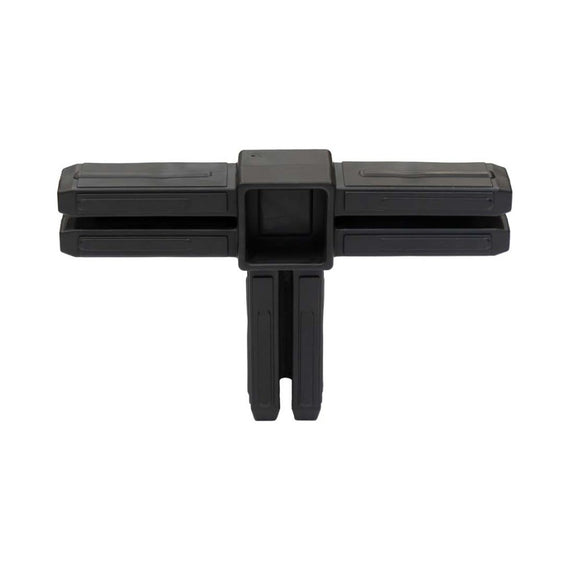 Insert en T noir pour tube carré de 30 x 30 mm, trois branches à emboîter