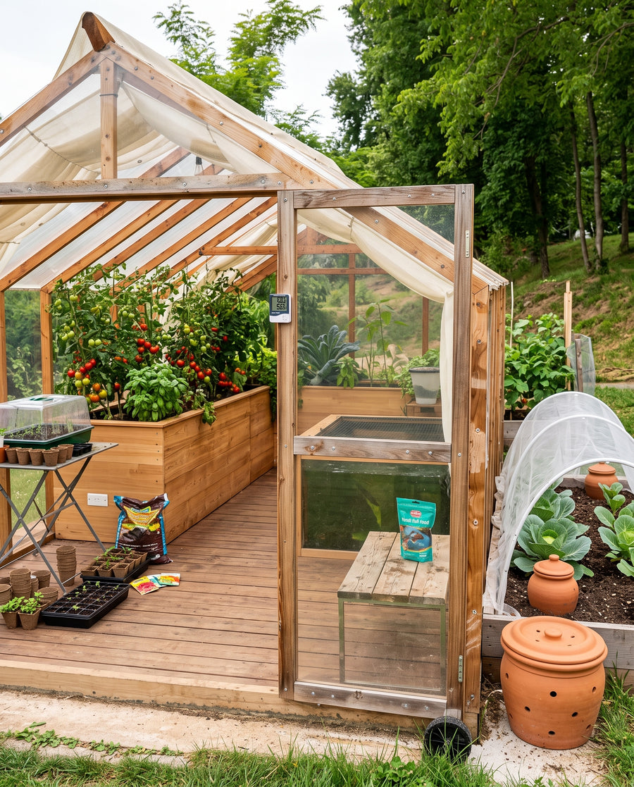 Serre d'aquaponie Hélio au potager
