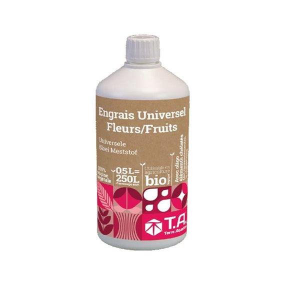Flacon de 500 ml d'engrais bio de floraison NPK 2-3-4 contenu dans le kit