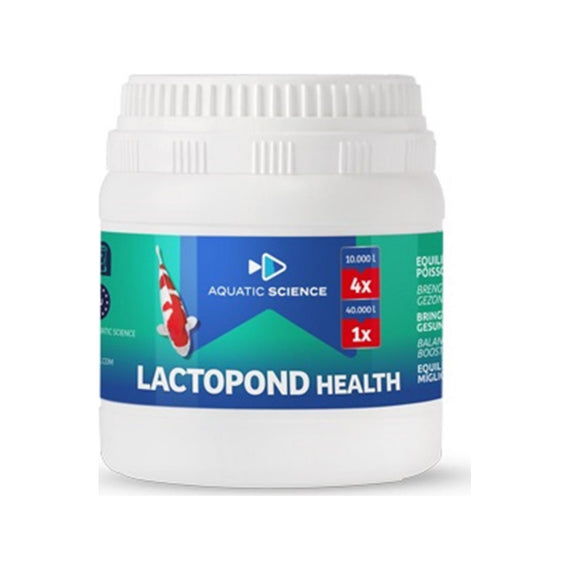 Dóza 80 g přípravku Lactopond Health Aquatic Science, mléčné bakterie pro jezírko