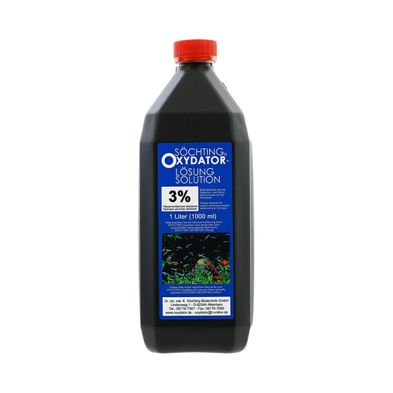 Flacon d'un litre de solution pour Oxydator à 3 %, bouchon rouge
