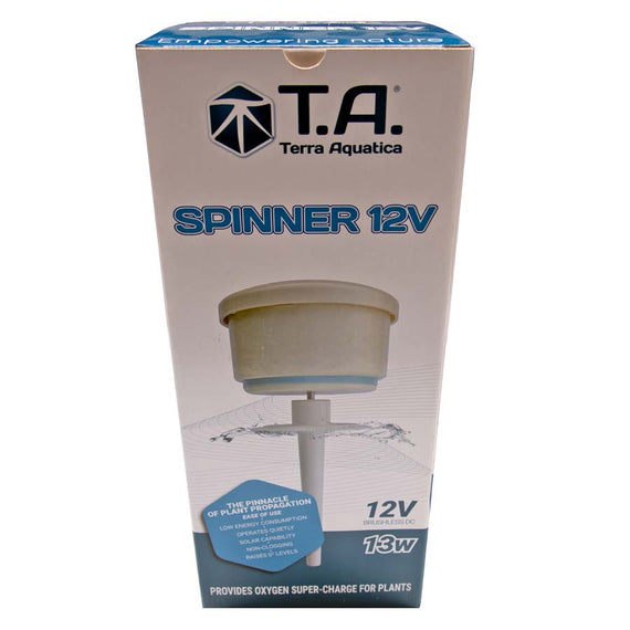 Boîte du moteur Spinner 12 V, face avant illustrée du moteur en place sur son bac