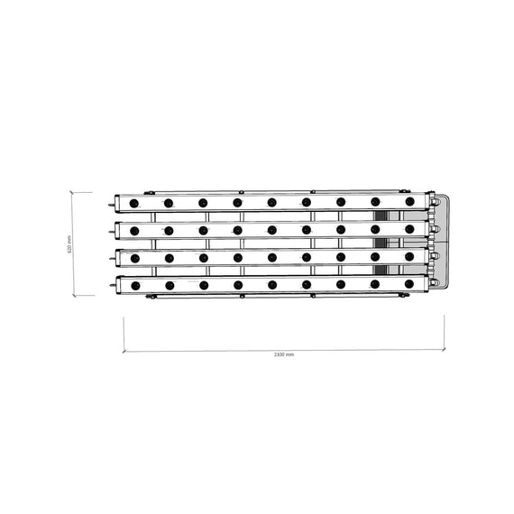 Système NFT Pro Line 36 plants Growrilla, canaux 100x80 double paroi