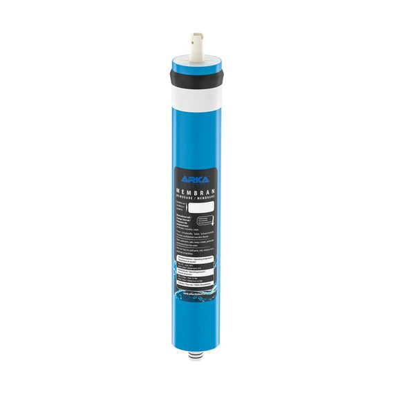 Membrane d'osmose inverse bleue pour osmoseur de 380 L par jour, embout blanc en haut