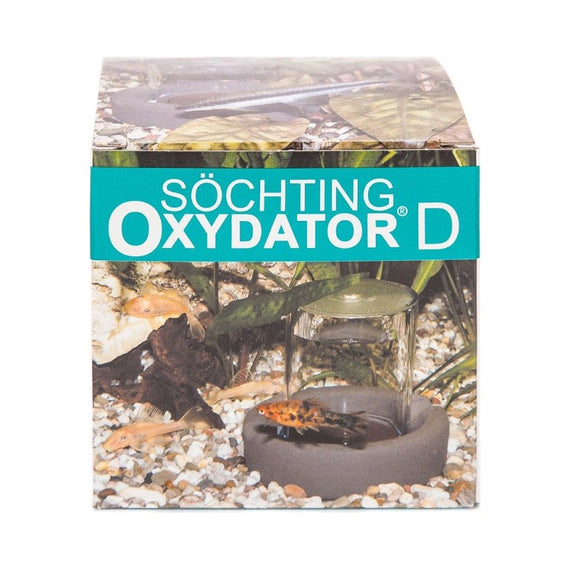 Boîte de l'Oxydator D illustrée d'un aquarium planté