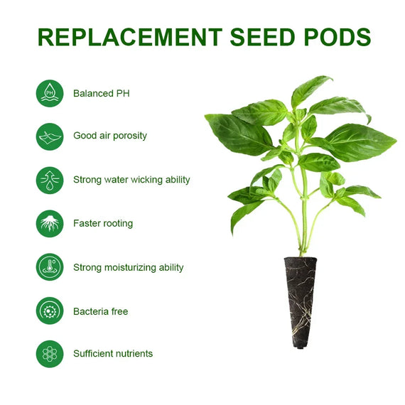 Pods germination Univers-Aquaponie — usage hydroponie indoor pour basilic, laitue et fraisier