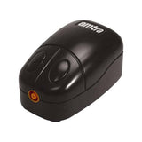 Pompe à air Amtra Mouse 1 noire à une sortie orange, vue de trois quarts
