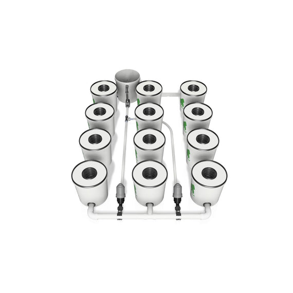 Kit RDWC PRO Growrilla, 12 pots 3 files vue 3/4 arrière