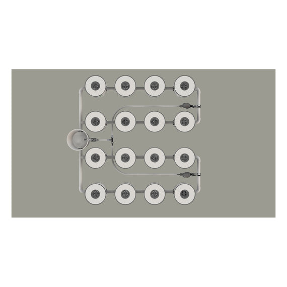Kit RDWC PRO 16 pots, vue alternative