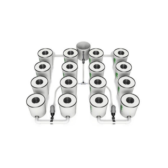 Kit RDWC PRO Growrilla, 16 pots vue 3/4 arrière