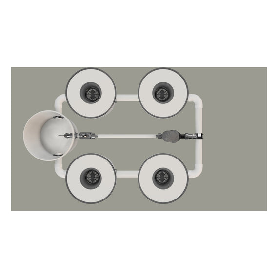 Kit RDWC PRO 4 pots, vue 3D alternative