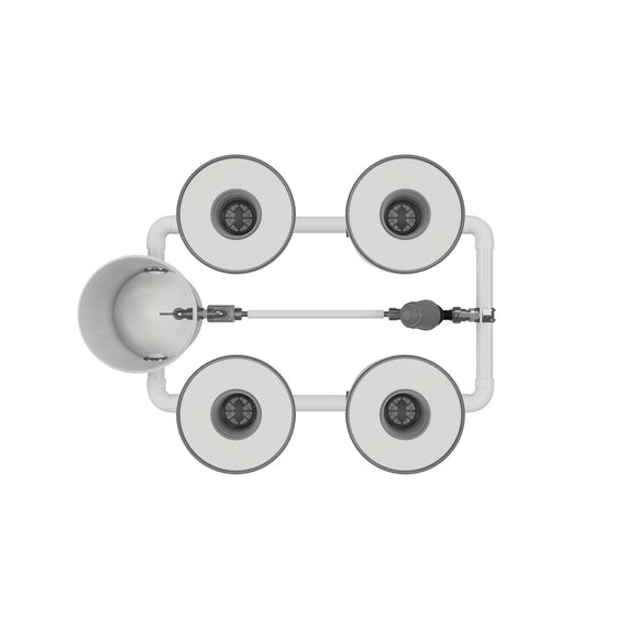 Kit RDWC PRO Growrilla, 4 pots vue de face