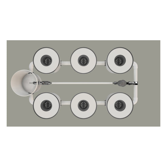 Kit RDWC PRO 6 pots, vue 3D alternative