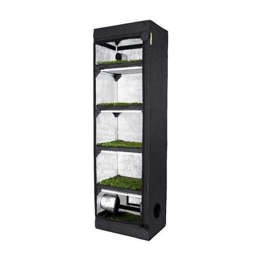 Chambre de propagation Probox Propagator L fermée, colonne étroite à étagères vue de trois quarts