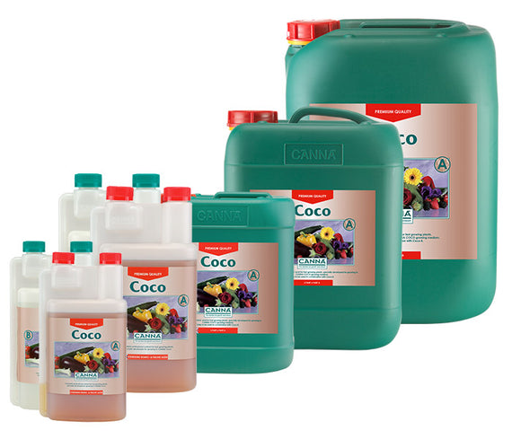 Gamme des contenances de CANNA Coco A et B