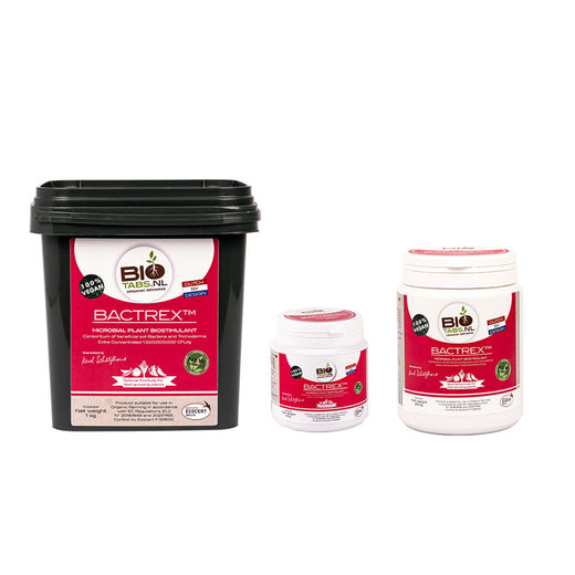 Conditionnements de 50 g, 250 g et 1 kg de Bactrex Biotabs