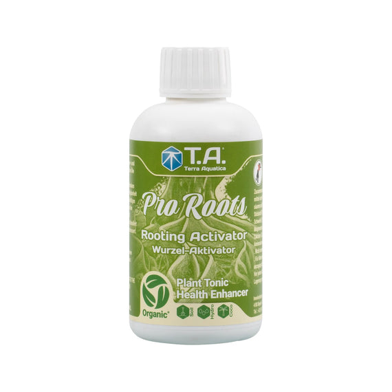 Flacon de 250 ml de Pro Roots, stimulateur racinaire concentré aux algues, étiquette verte