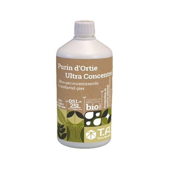 Flacon de 500 ml de purin d'ortie liquide utilisable en agriculture biologique