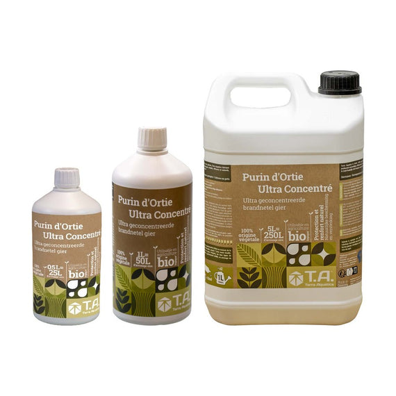 Purin d'ortie en flacons de 500 ml et 1 L et en bidon de 5 L