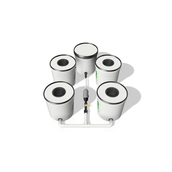 Kit RDWC 2.0 Growrilla, 4 pots vue 3/4 arrière