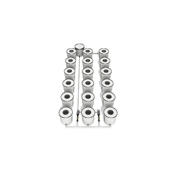 Kit hydroponique RDWC 2.0 Growrilla 18 pots, vue de côté