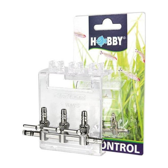 Distribuidor Hobby Air Control de 3 vias à frente da sua blister original