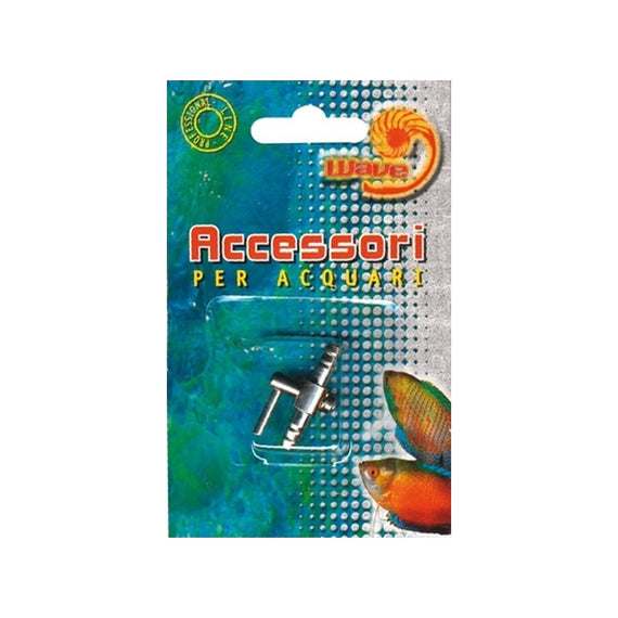 Robinet à air métal Amtra à une sortie dans son blister
