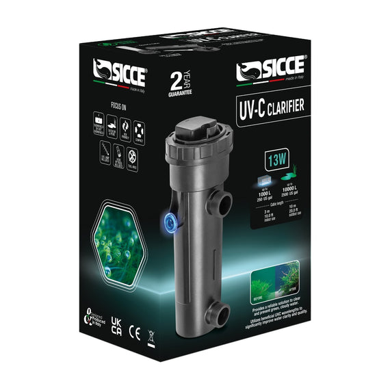 Emballage du stérilisateur UV-C Sicce Clarifier 13 W
