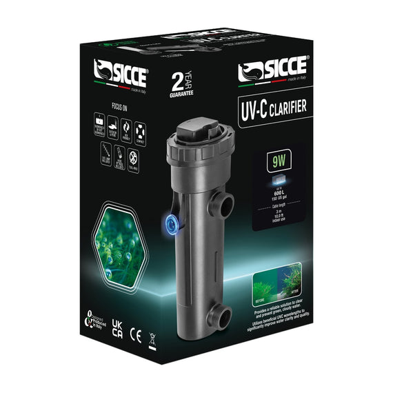 Emballage du stérilisateur UV-C Sicce Clarifier 9 W