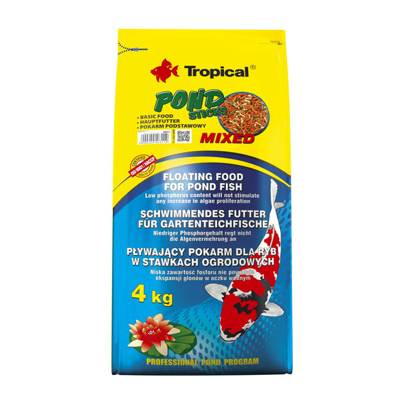 4 kg (50 L) bag of Tropical Pond Sticks Mixed floating sticks for pond fish