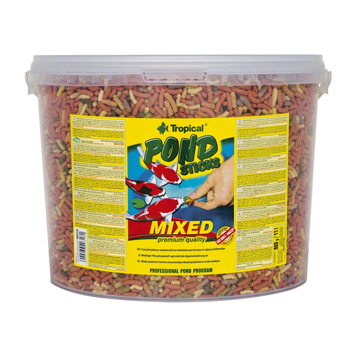 11 L (900 g) bucket of Tropical Pond Sticks Mixed floating sticks for pond fish