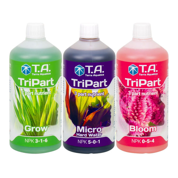 Starter Kit TriPart version eau dure : Grow, Micro eau dure et Bloom en 500 ml
