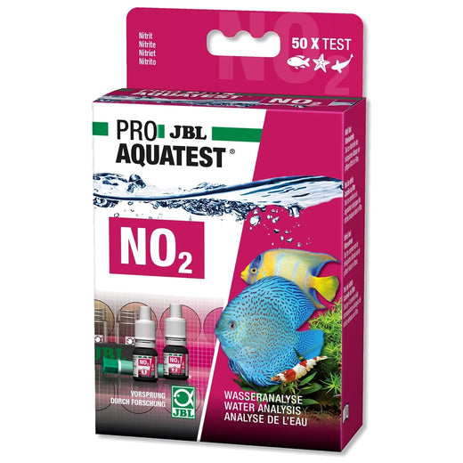 Boîte du test d'eau nitrite NO2 en gouttes, sur fond blanc