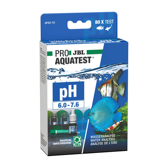 Box of the fine-range pH drop water test, 6.0 to 7.6, with 