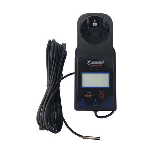 Thermostat Cli-mate 16 A à prise européenne, écran numérique et sonde de température sur long câble
