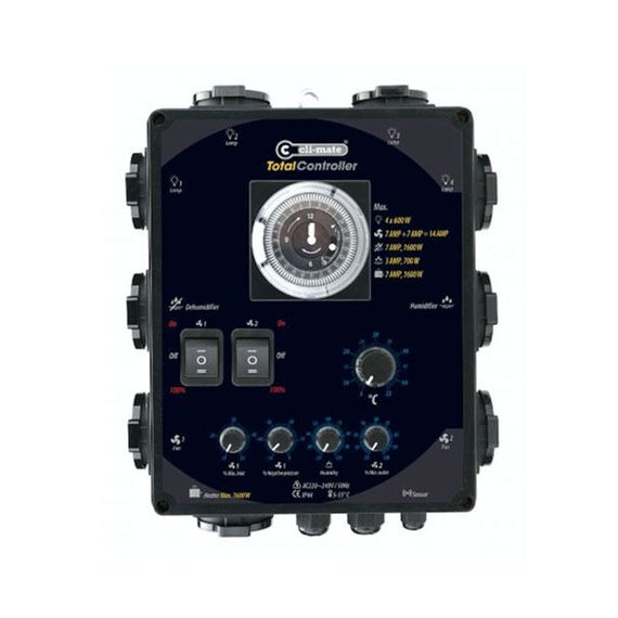 Cli-mate Total Controller avec ses sorties d'éclairage, de ventilation et de climat