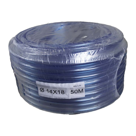 Rouleau de tuyau cristal bleu de 14 x 18 mm, découpé au mètre à la commande