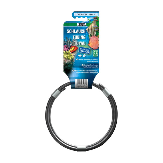 Rollo de tubería JBL gris 9/12 mm de 2,5 m con su etiqueta
