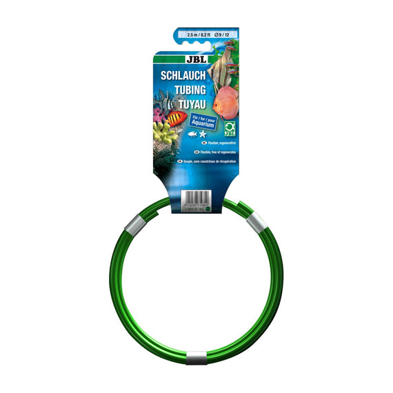 Rollo de tubería JBL verde 9/12 mm de 2,5 m con su etiqueta